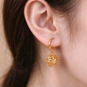 Ava Gold Sphere Drop Earrings