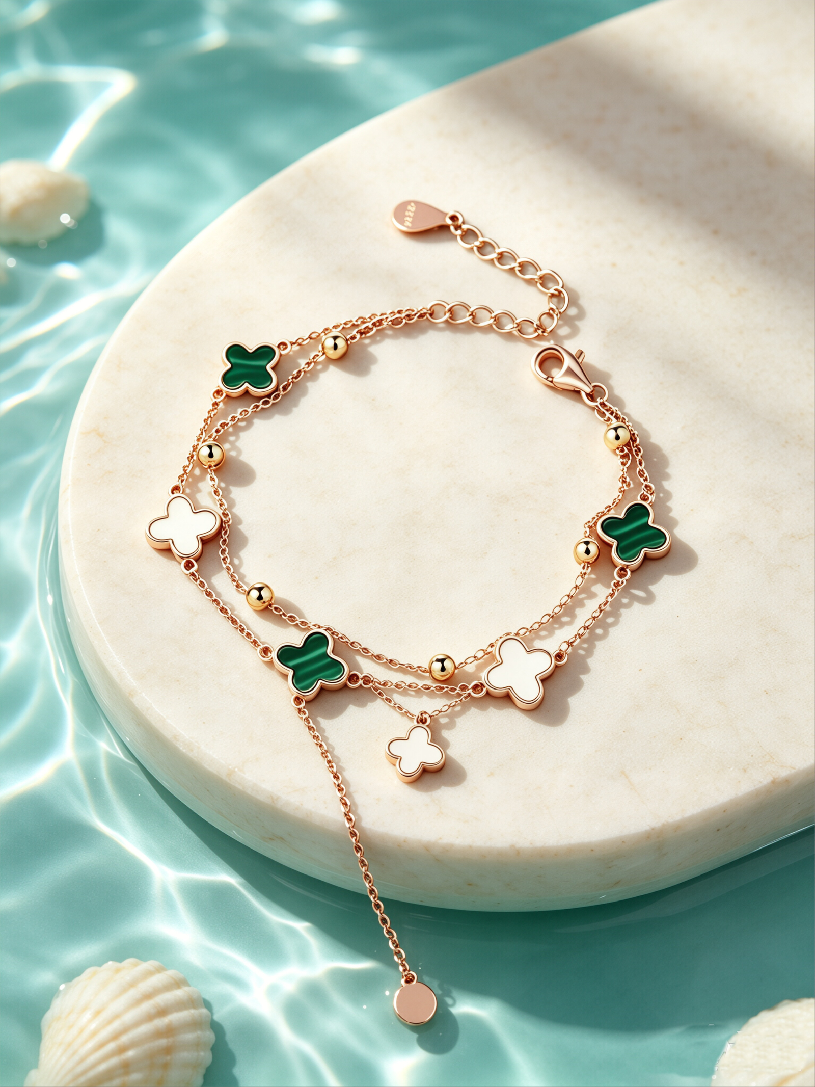 Dual Tide · Double-Layer Clover Bracelet - view 4