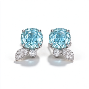 Aquamarine Bloom Studs