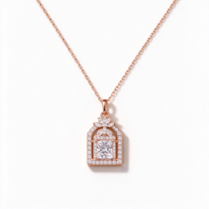 Rose Gold Square Diamond Pendant