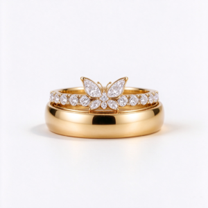 Gold Double Stack Diamond Ring