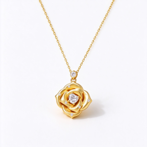 Gold Mini Rose Necklace