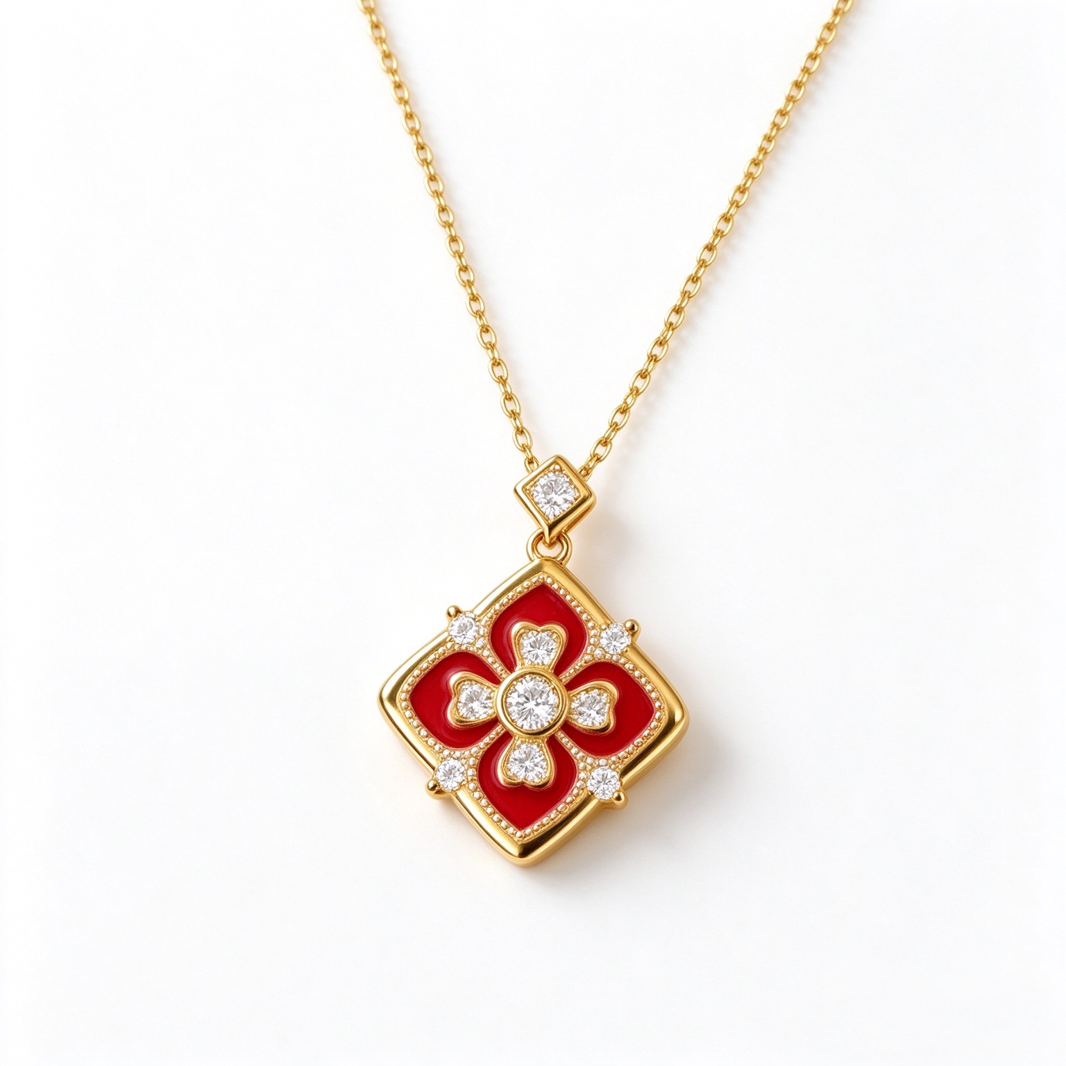 red-enamel-flower-necklace