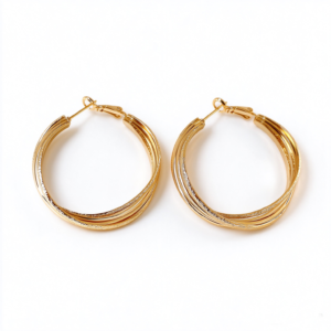 Gold Twisted Hoop Earrings