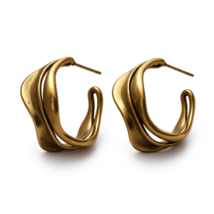 Gold Twisted Hoop Earrings