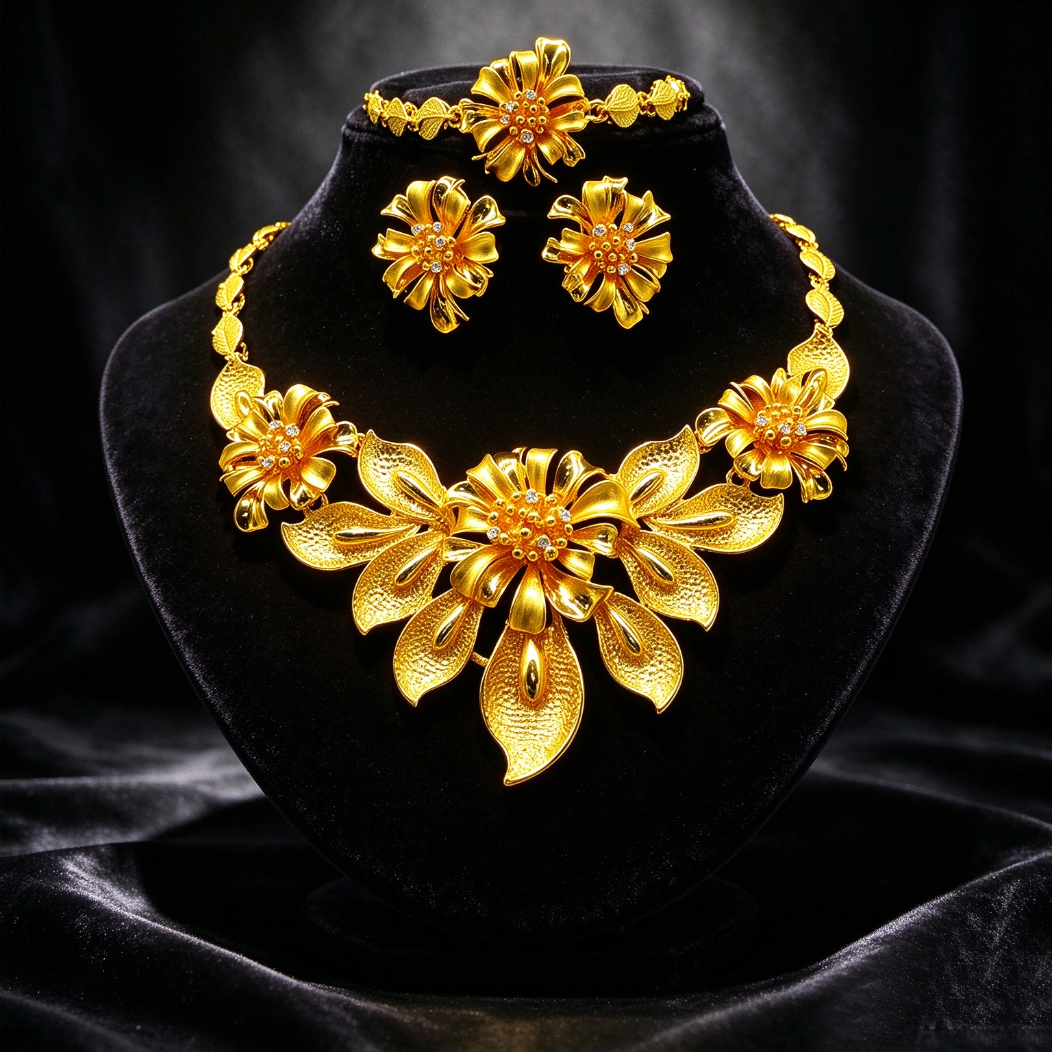 golden-floral-statement-jewelry-set