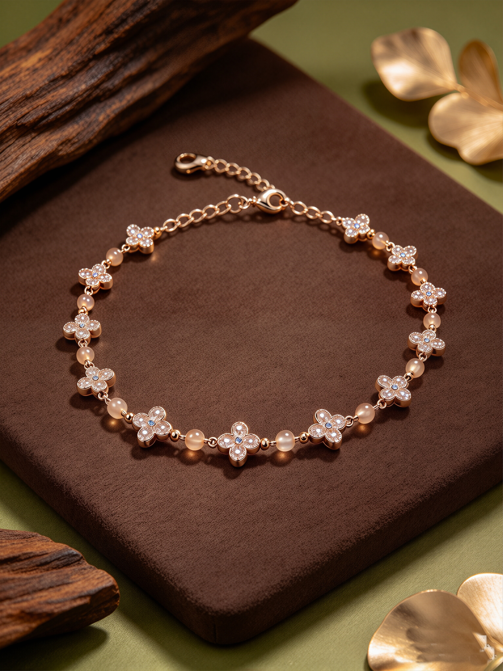 Blossom Ten · Full Pave Floral Bracelet - view 3
