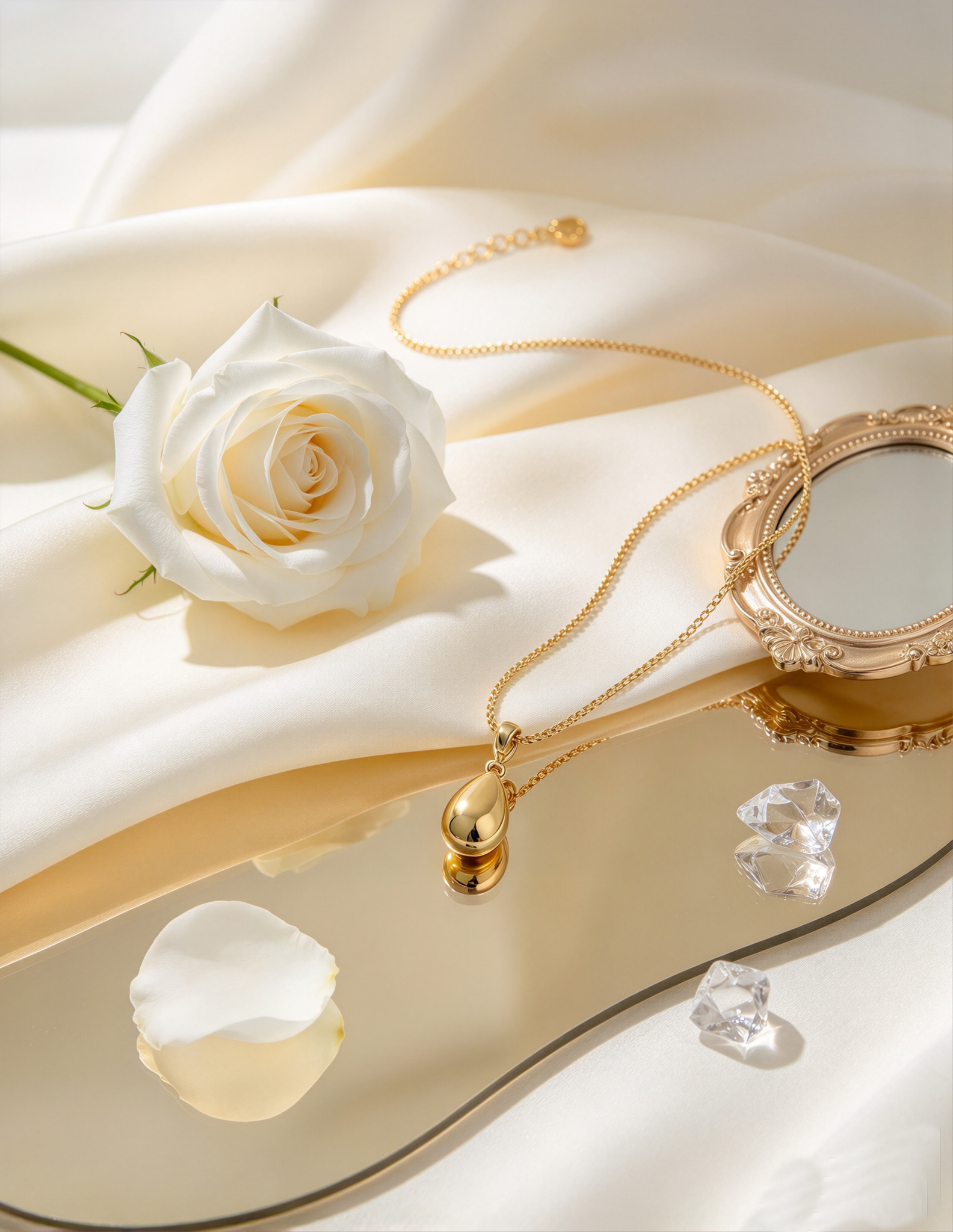 Golden Dewdrop · Polished Teardrop Pendant Necklace - view 4