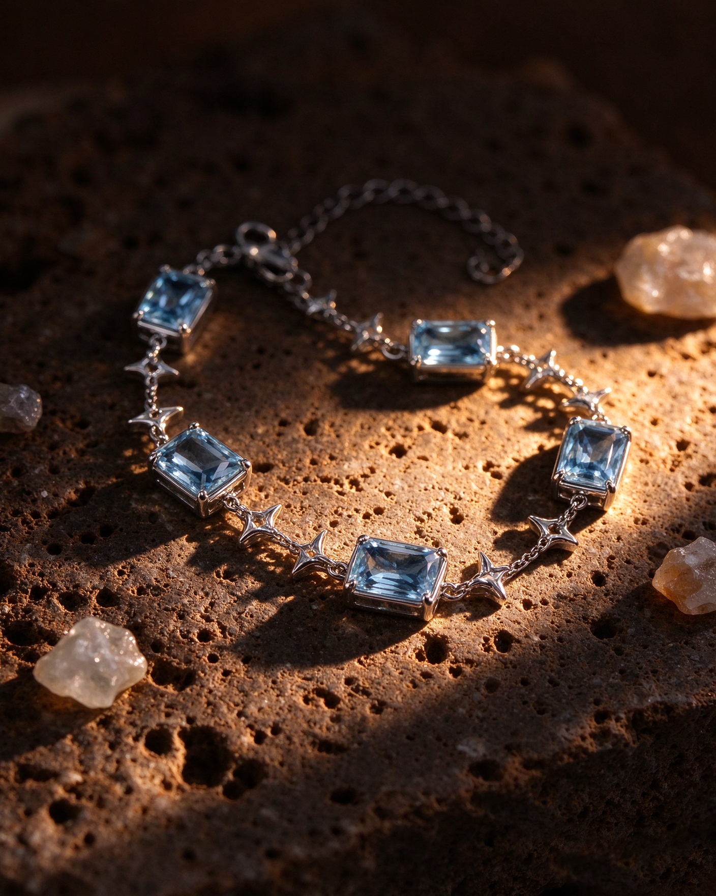Azure Baguette Silver Bracelet - 图片 3