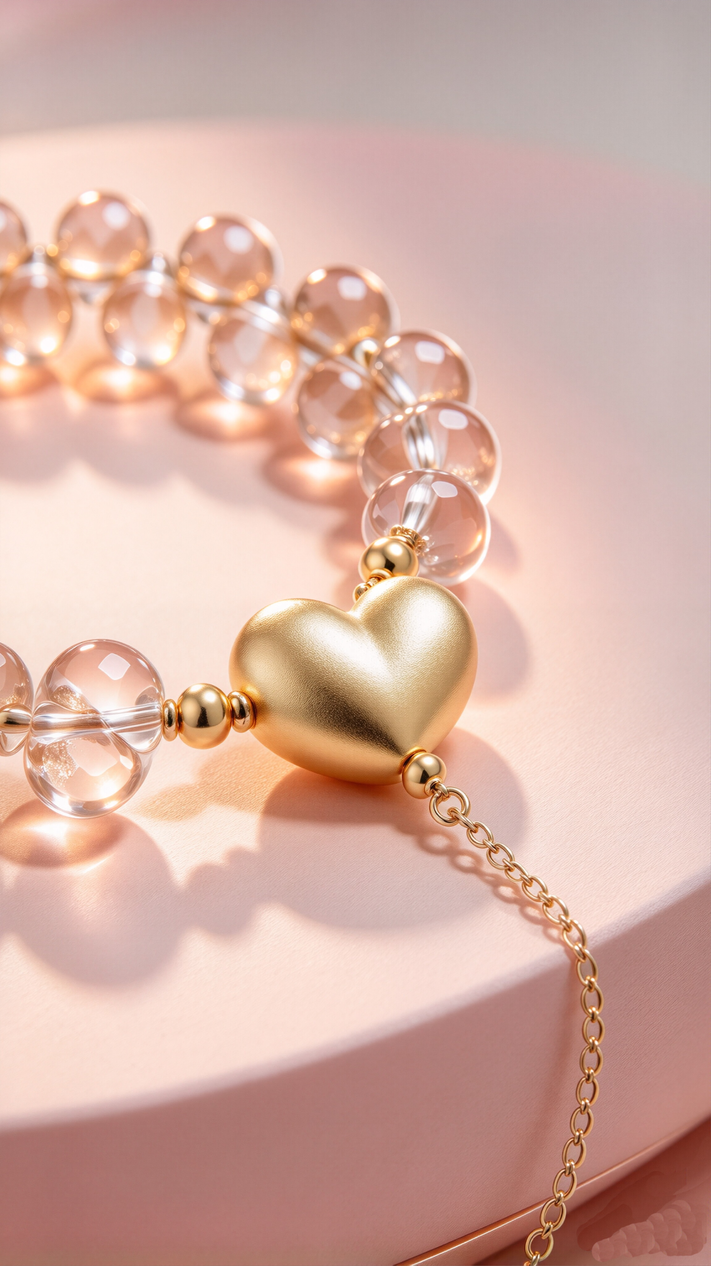 Heartbeat · Faceted Crystal Gold Heart Bracelet - view 2