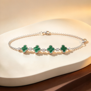 Verdant Shield · Malachite Clover Bracelet - view 4