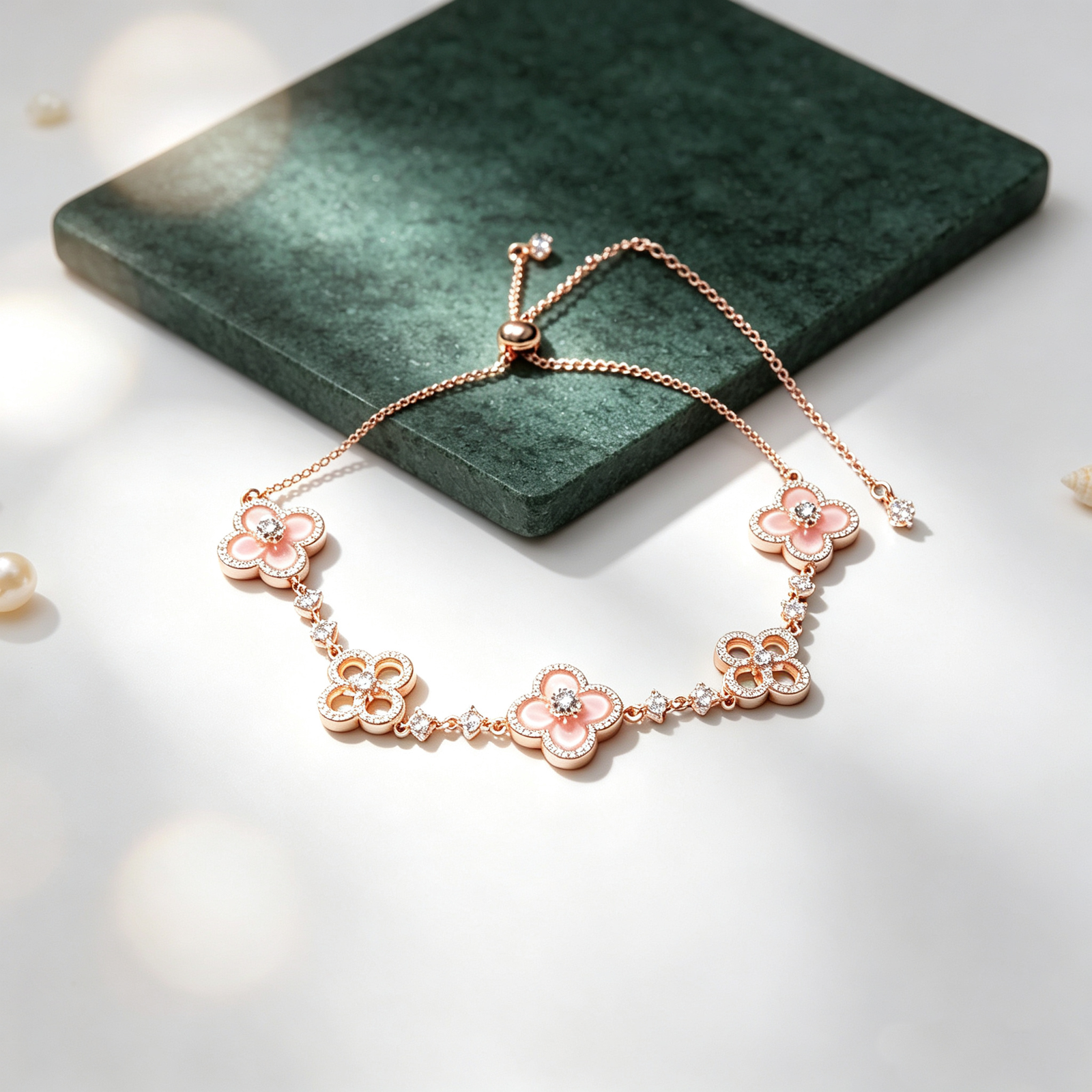 Petal Mirage · Dual-Bloom Bracelet
